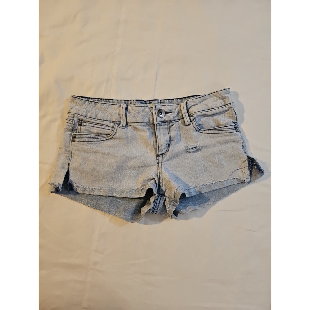 L.e.i.‎ Ashley Distress Jean Short Shorts Low Rise Cuff Stretch M 30 X 2
